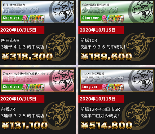 競輪CLUB虎の穴＿的中実績